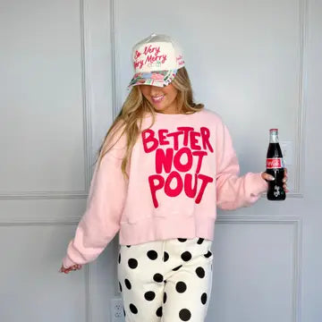 Better Not Pout Puff Crop Sweatshirt