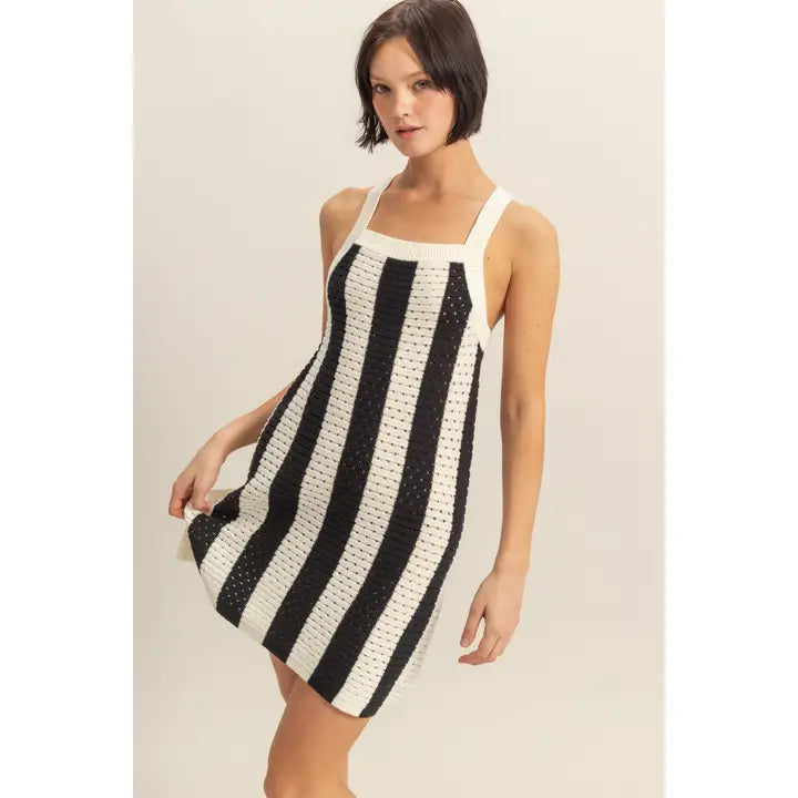 Striped Mini Sweater Dress
