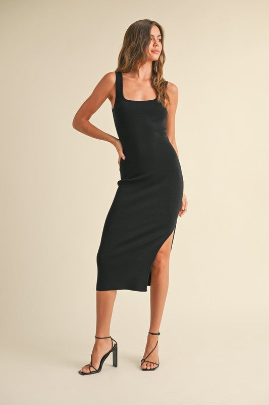 Fitted Square Neck Dress