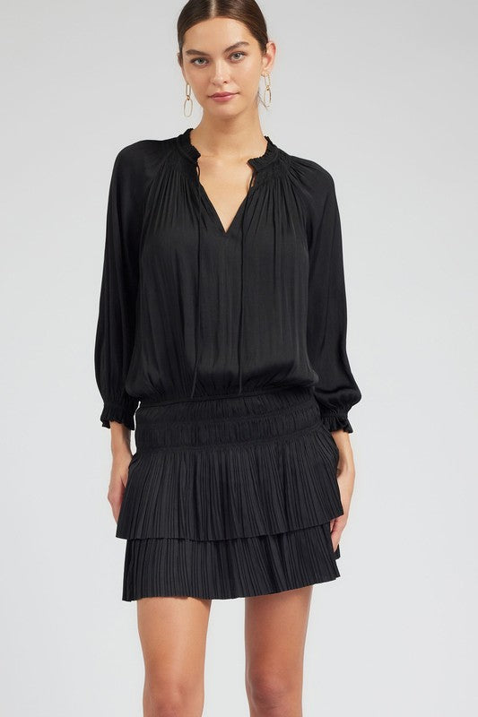 Pleated Mini Dress