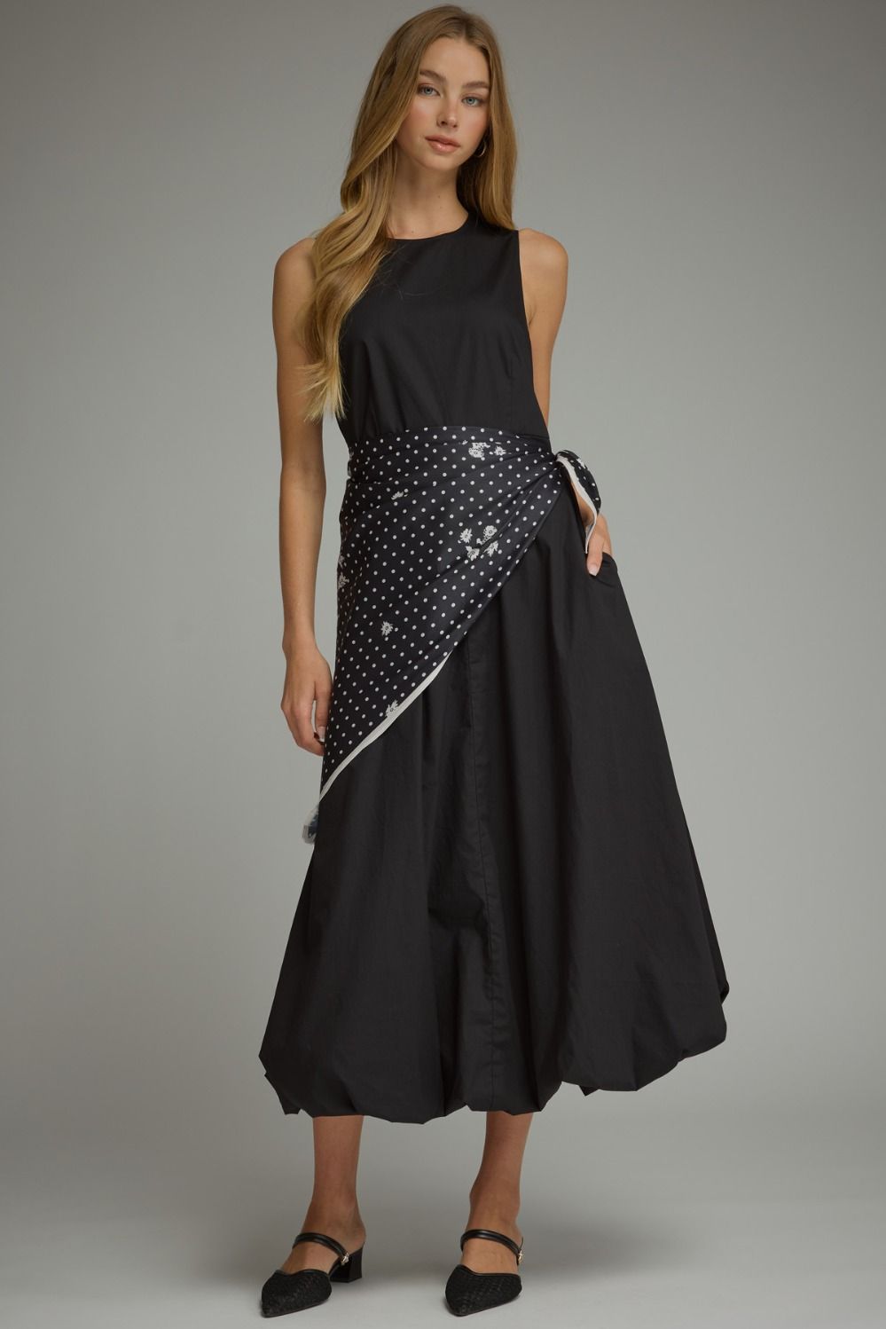 Solid Midi Dress