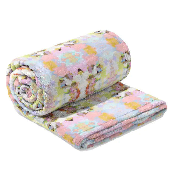 Laura Park Brooks Avenue Pink Fleece Blanket