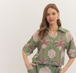 Botanical Collared Top