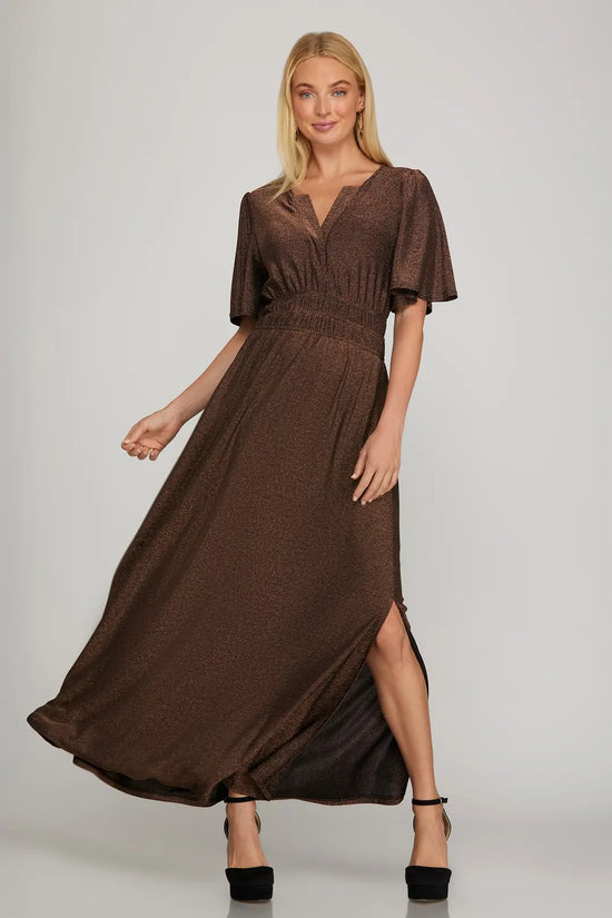Metallic Maxi Dress