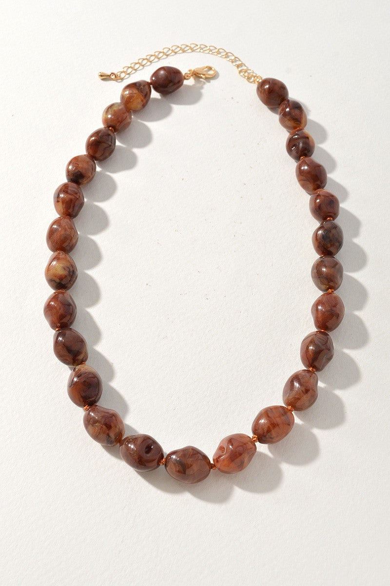Oval Beaded Statement Necklace