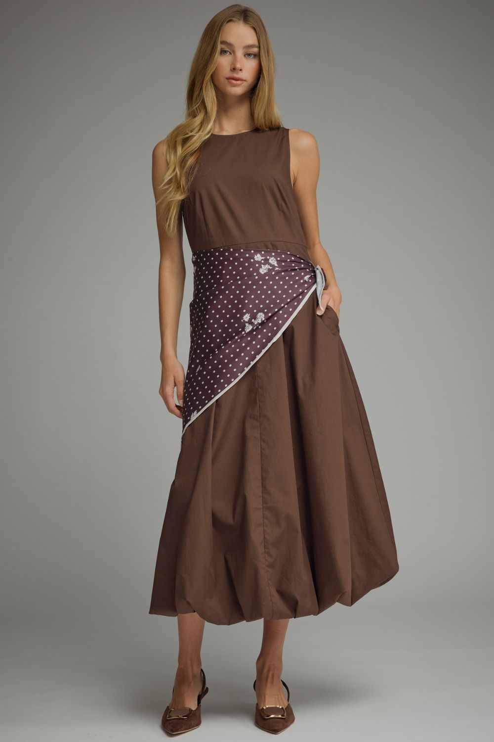Solid Midi Dress