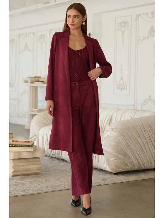 Faux Suede Duster