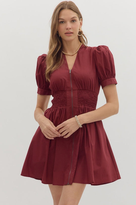 Puff Sleeve Smocked Mini Dress