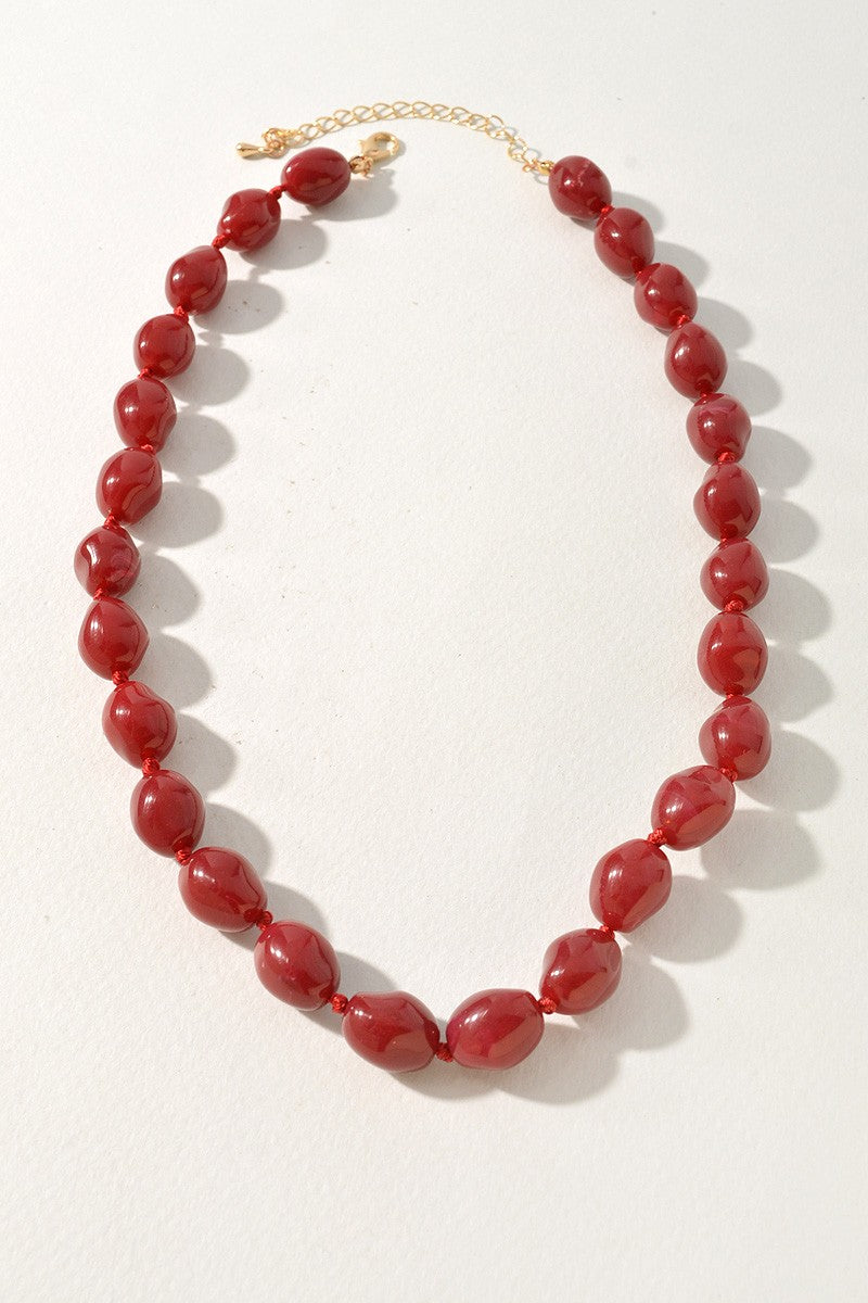 Oval Beaded Statement Necklace