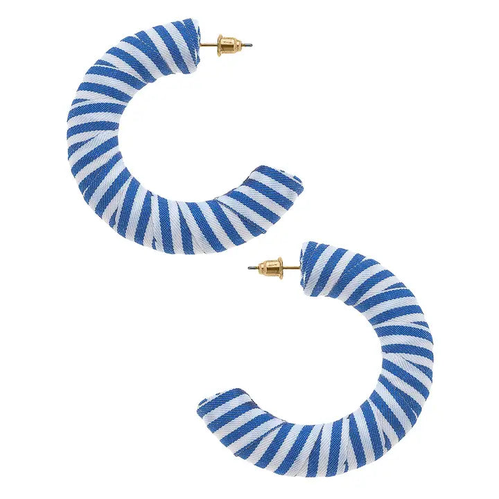 Cabana Stripes Wrapped Hoop Earrings