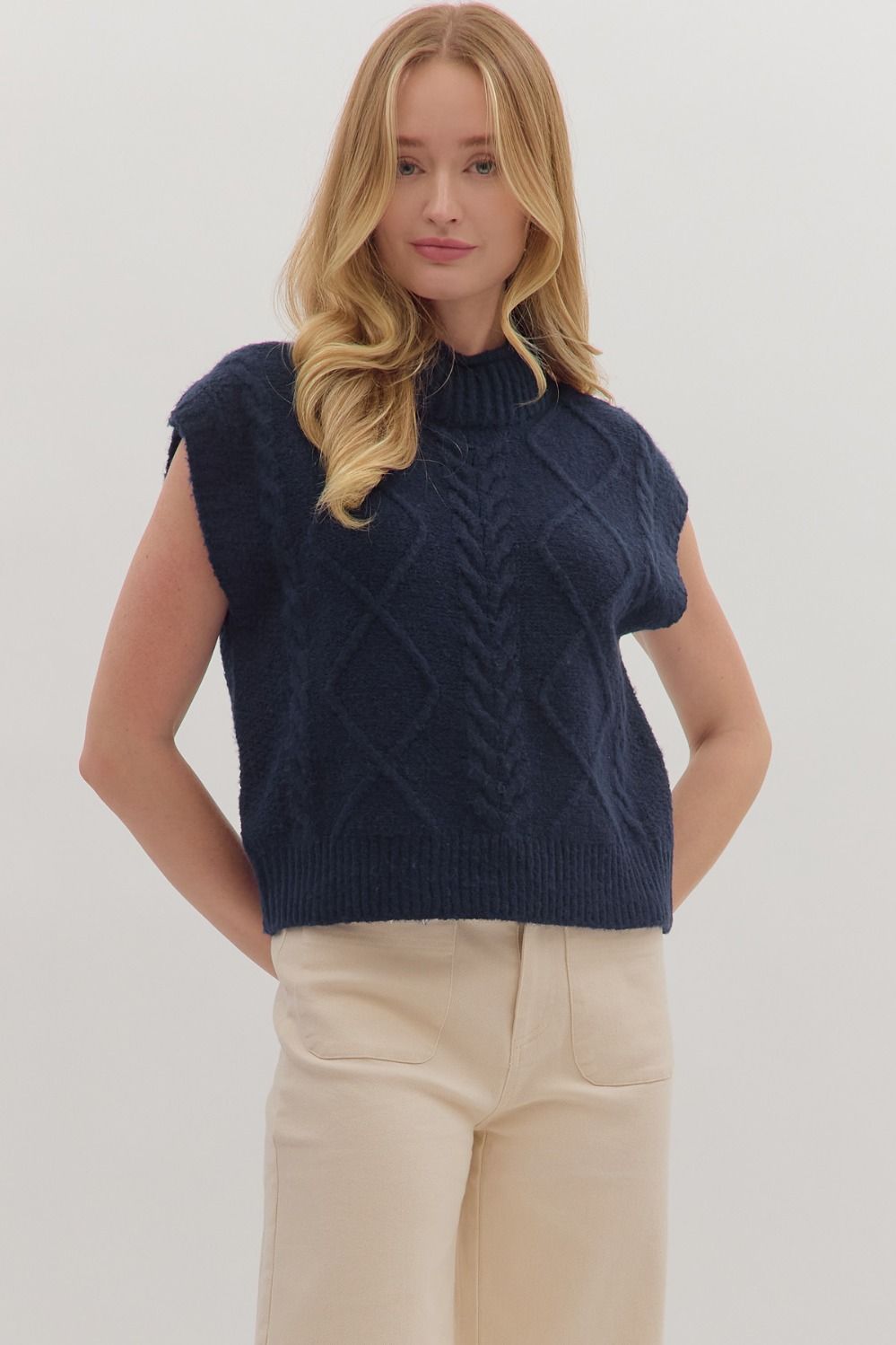 Cable Knit Sweater Vest