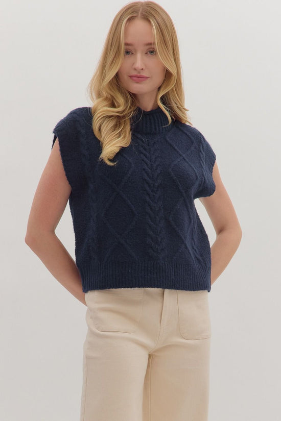 Cable Knit Sweater Vest