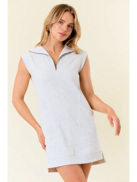 Cap Sleeve Mini Dress w/ Front Pockets