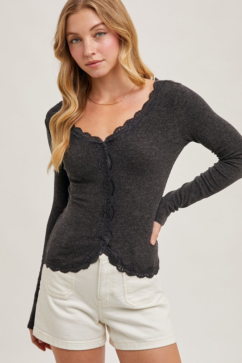 Lace Cardigan Top