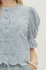 Classy Embroidered Puff Sleeve Top