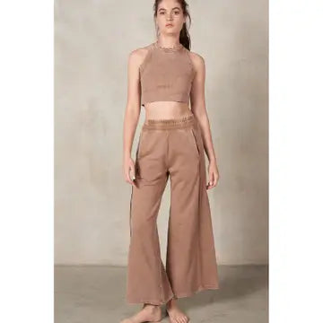 Halter Neck Crop Top and Pants Sets