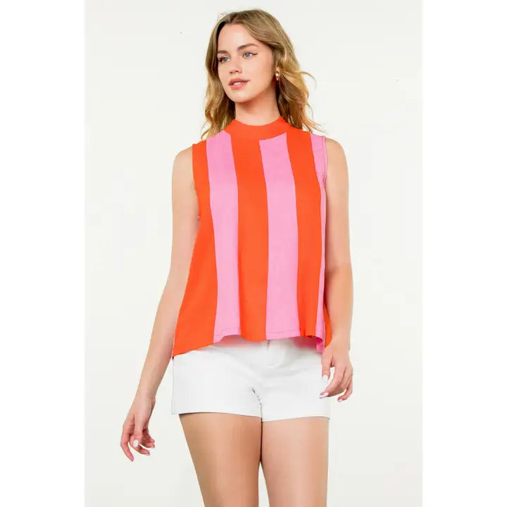 THML Sleeveless Colorblock Top