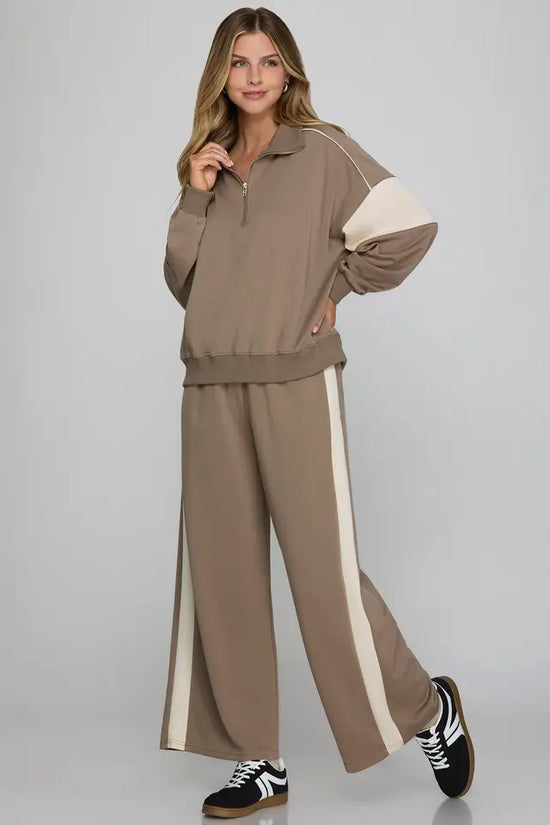Contrast Detail Pant Set