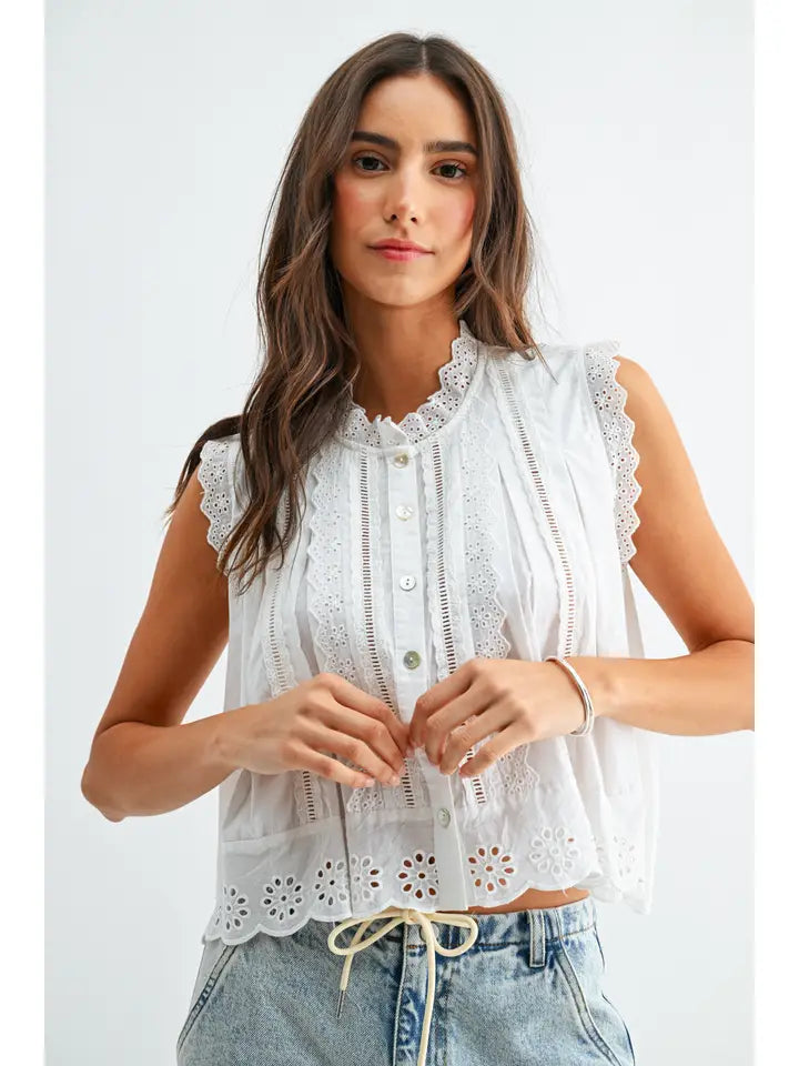 Sleeveless Cotton Blouse
