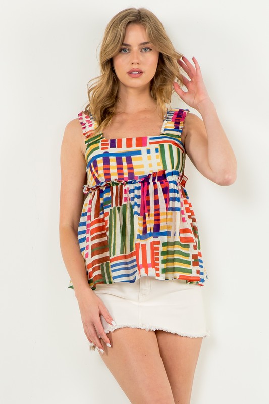 Color Print Tank Top