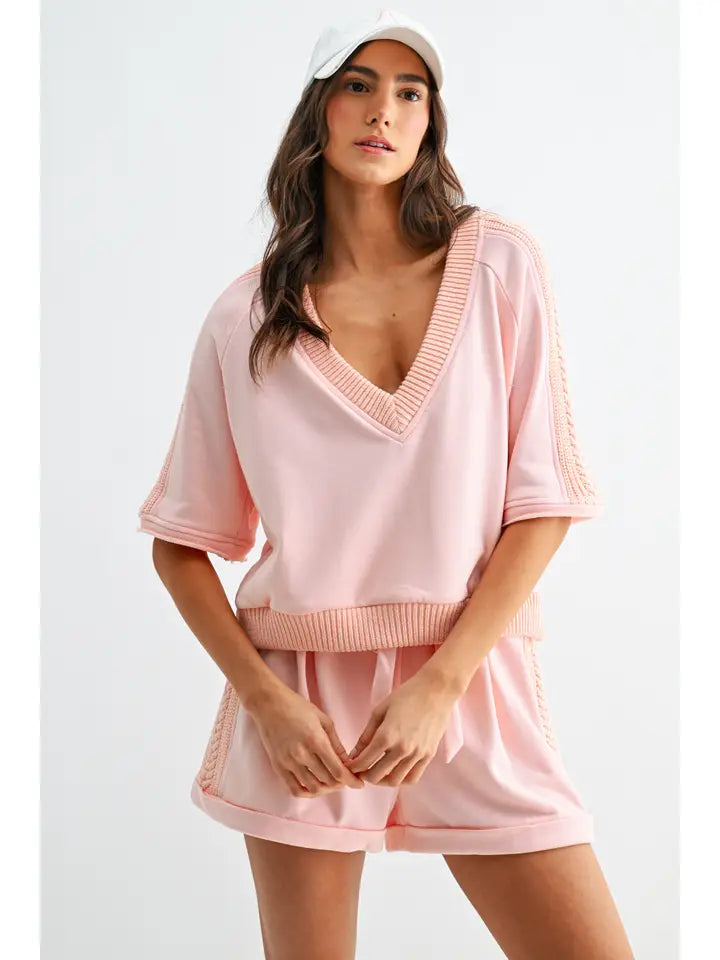 Knit Trim Lounge Set
