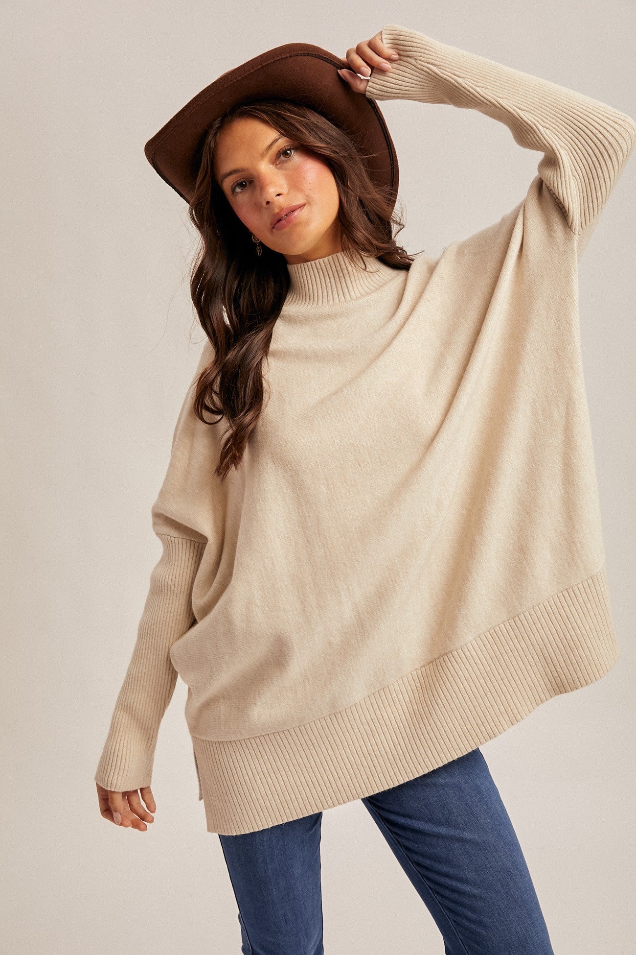 Oversized Mock Neck Sweater
