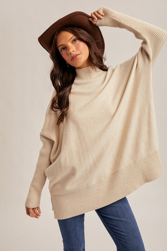 Oversized Mock Neck Sweater