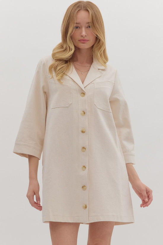 Denim 3/4 Sleeve Mini Dress
