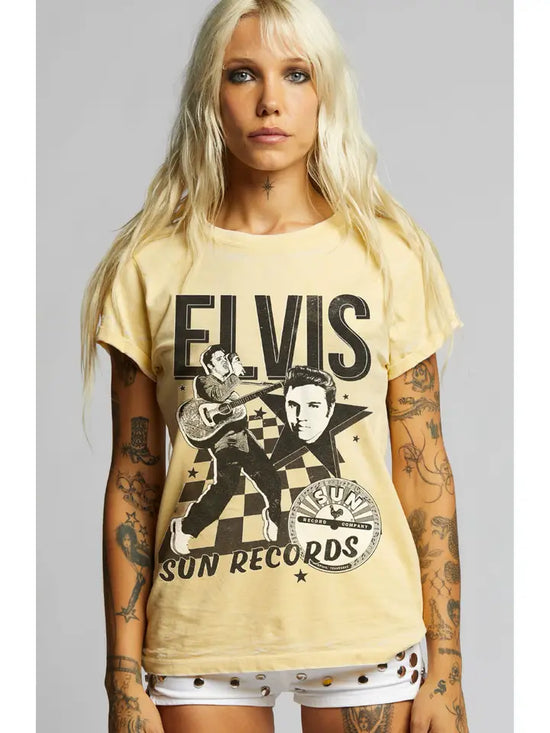 Sun Record X Elvis Burn Out Tee