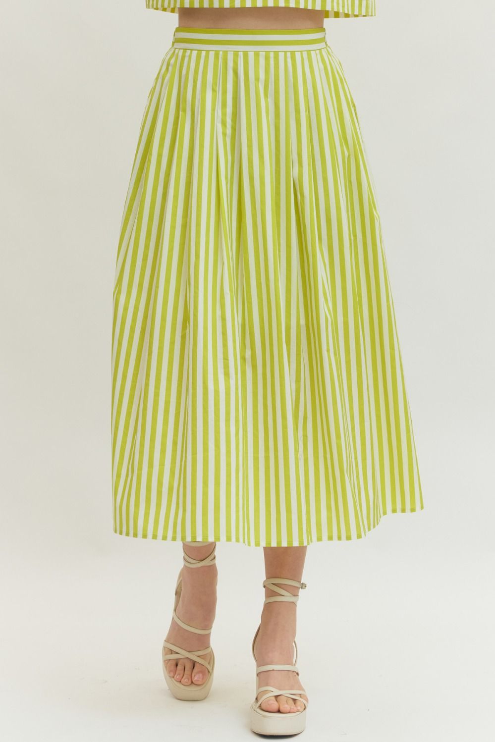 Stripe & Stride Midi Skirt