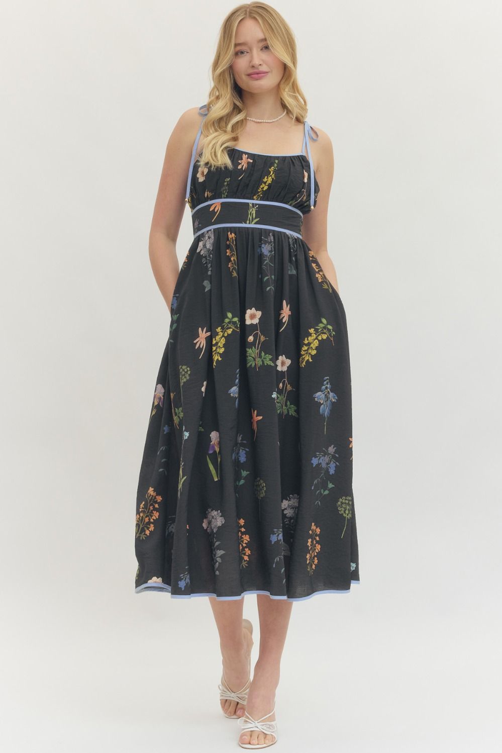 Blue Trim Garden Dress