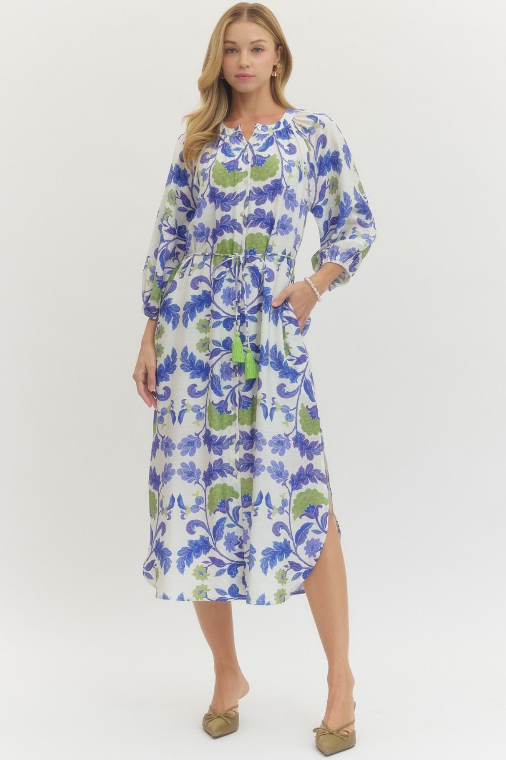 Royal Tassel Tie Dress