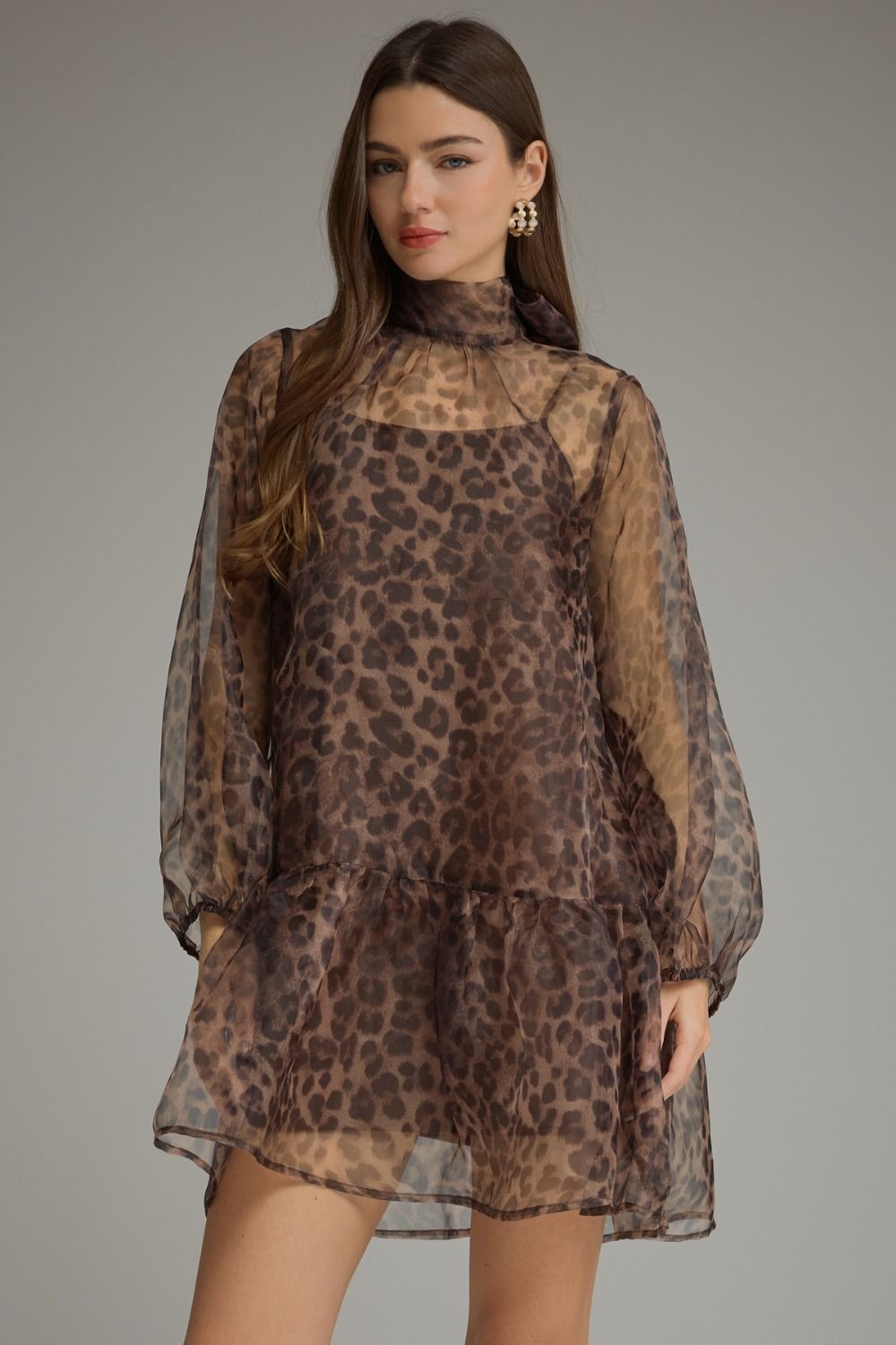 Sheer Leopard Mini Dress