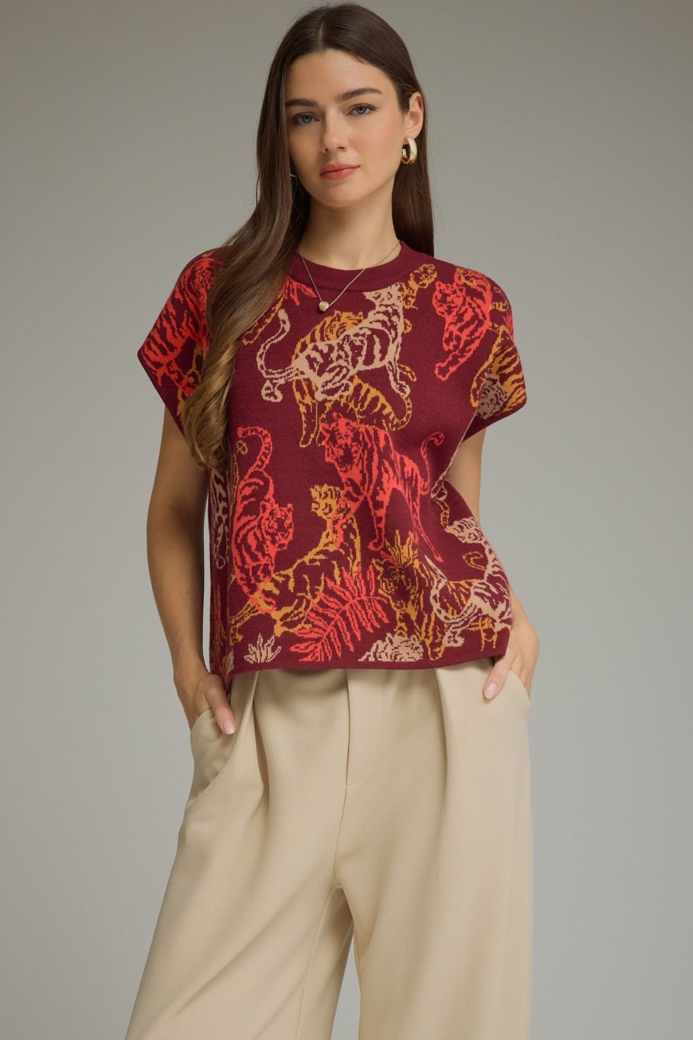 Tiger Cap Sleeve Sweater