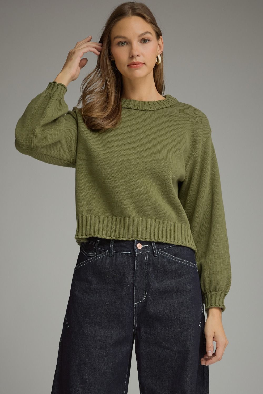 Cozy Cropped Knit Top