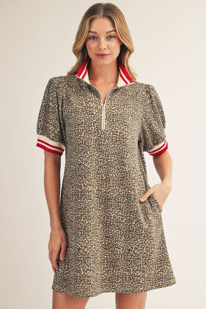 Accent Band Leopard Dress