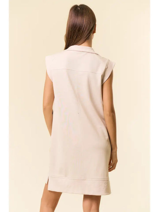 Cap Sleeve Mini Dress w/ Front Pockets