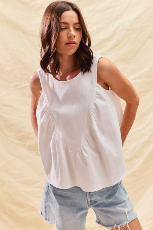 Game Day Ruched Sleeveless Top