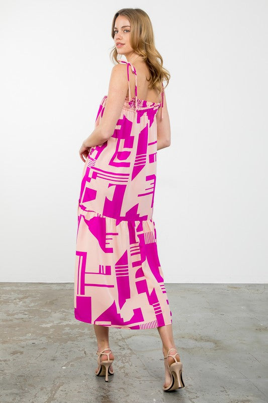 Load image into Gallery viewer, Geometric Pattern Maxi Dress
