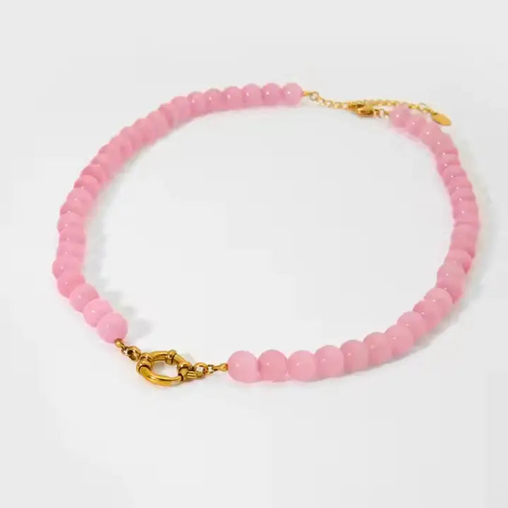 Glass Bead Necklace with Clasp