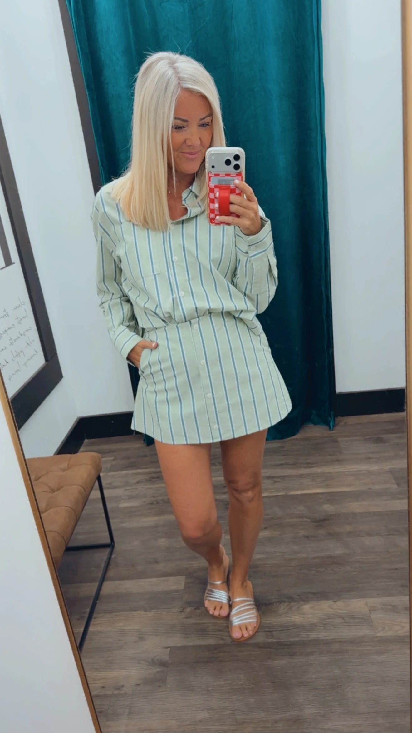 Pin Stripe Mini Skirt