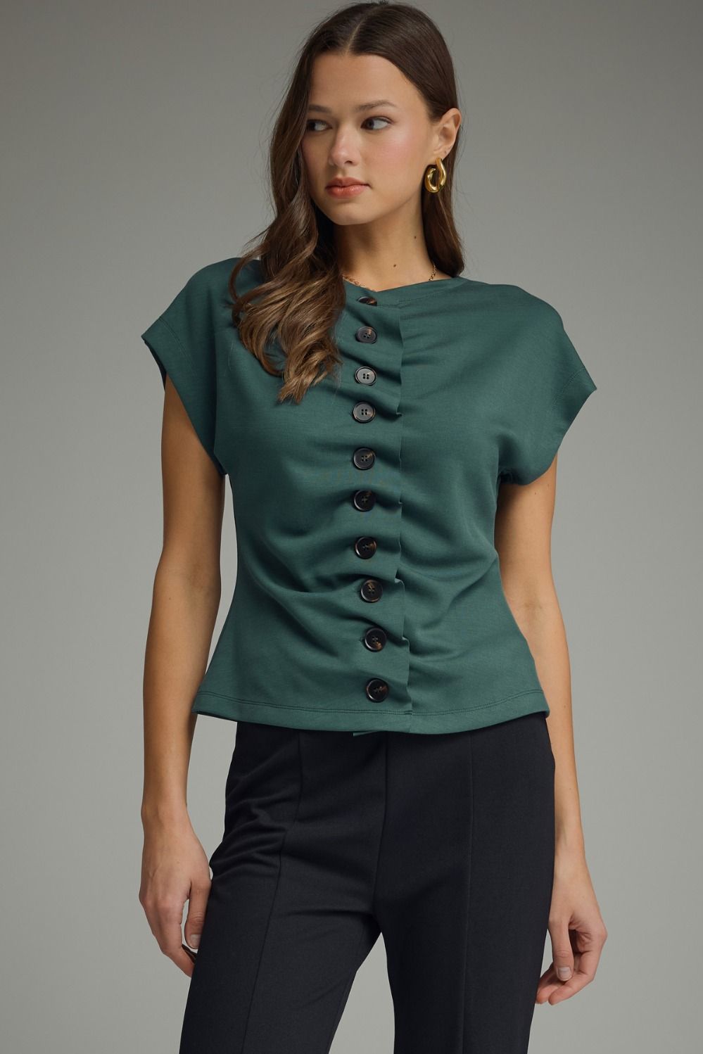 Cap Sleeve Ruched Top