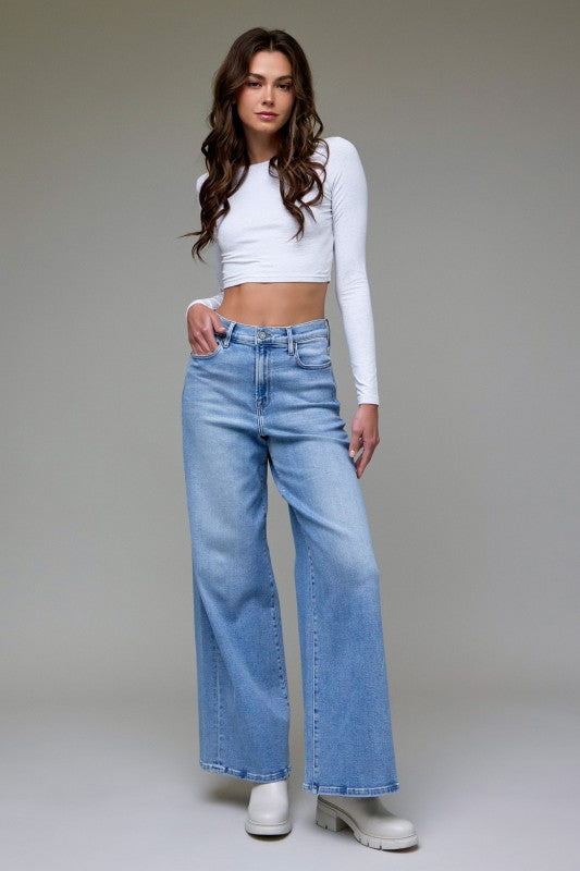 Hidden Jeans Medium Stretch High Rise Wide Leg