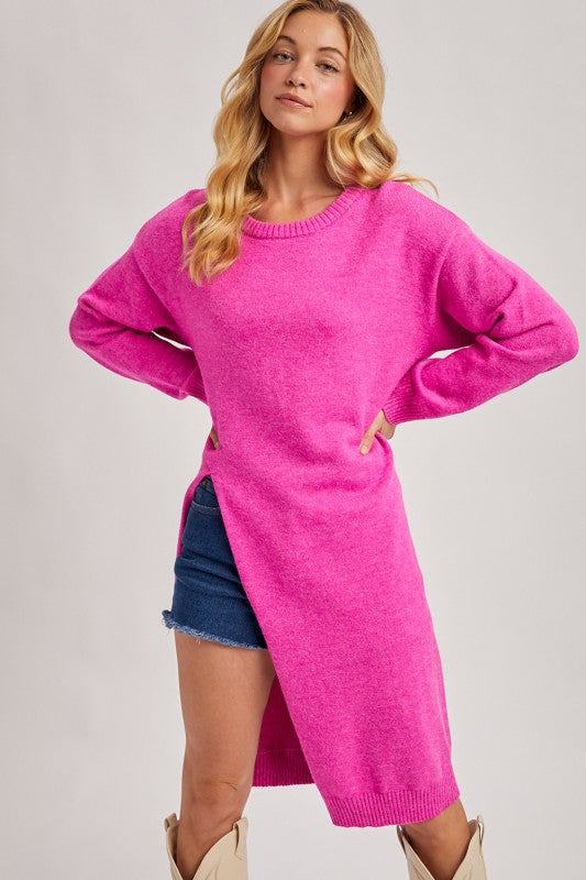 Timeless High Slit Longline Sweater