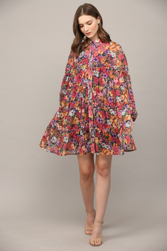 Keep Blooming Chiffon Dress