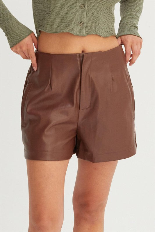 Leather Shorts With Pockets