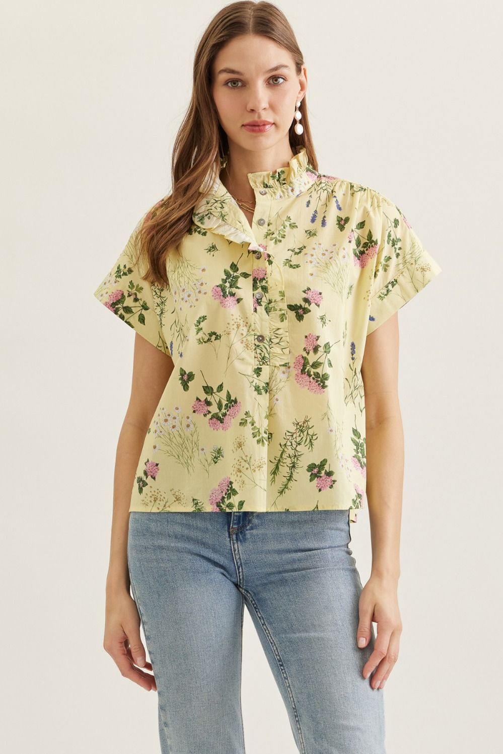 Lemon Floral Top
