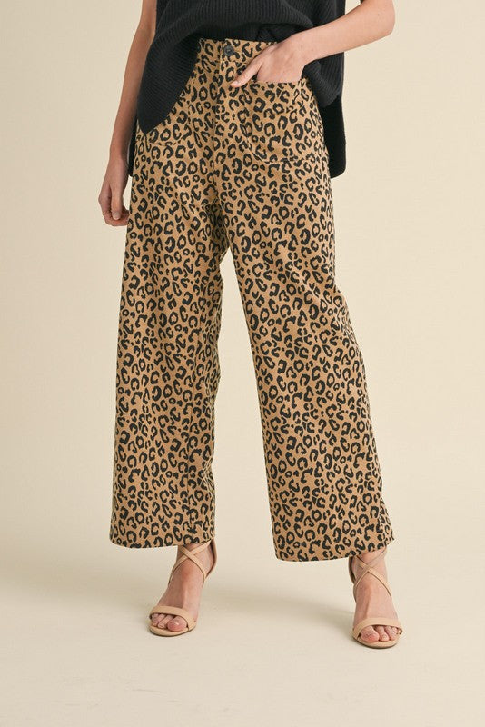 Leopard Wide Leg Pant