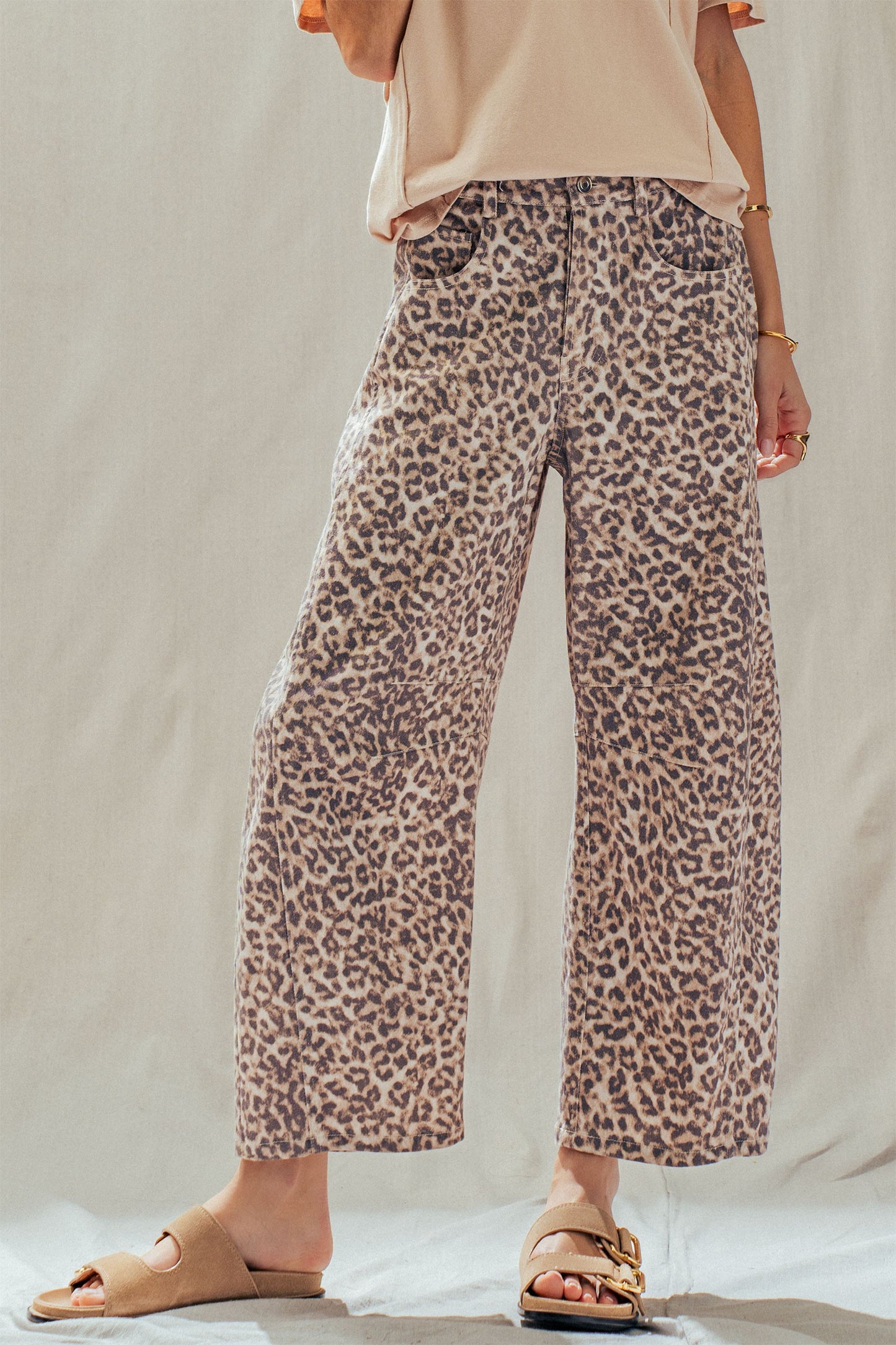 Leopard Print Wide Leg Pants