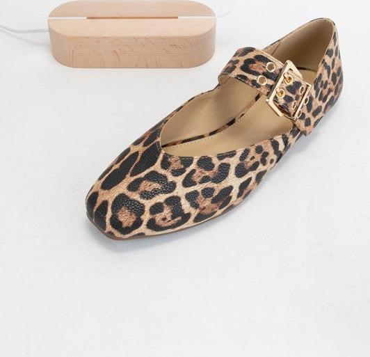 Leopard Mary Jane Flat